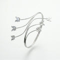 QIAOREN 12821 Tarnish Free Butterfly Armlet Upper Arm Bracelet 316L Stainless Steel Waterproof Adjustable Open Cuff Jewelry Gift