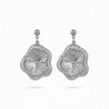 QIAOREN11776 Minimalist Embossed Wavy Floral Dangle Earrings Gold Stainless Steel Fashion Jewelry for Western Girls Vacation