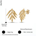 QIAOREN 14074 Olive Leaf Branch Stud Earrings, Multi Leaves Twig Ear Stud Jewelry Gift for Daily Fashion Outfits