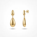 QIAOREN 13840 Gold Water Drop Stainless Steel Earrings Minimalist Waterproof Hypoallergenic Statement Jewelry Women