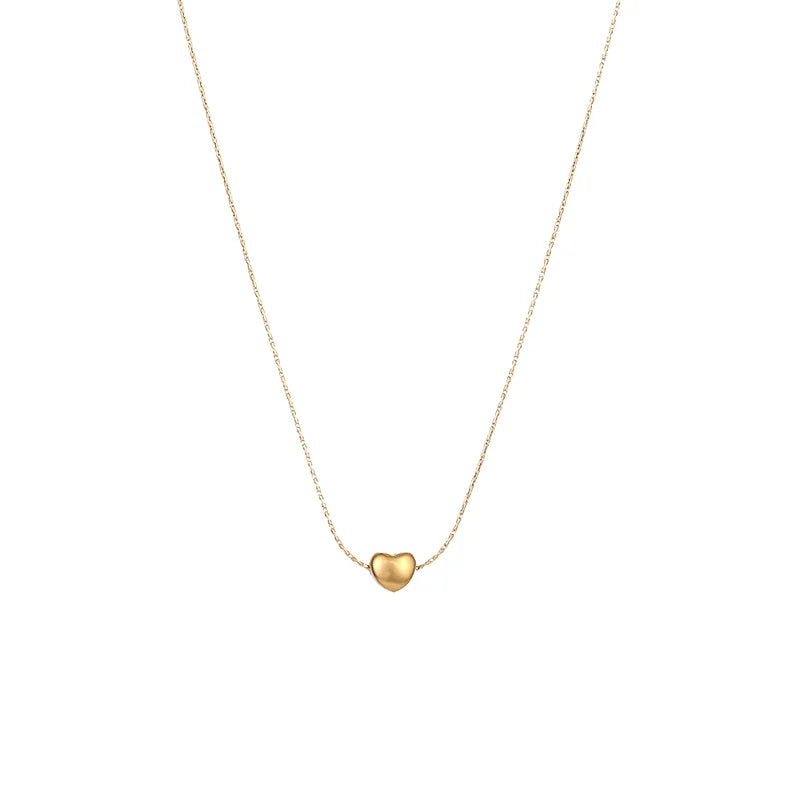 Women Trendy Delicate Dainty Minimalist Jewelry Custom Engraved Stainless Steel 18K Gold Plated Link Chain Small Tiny Love Heart