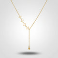 QIAOREN 13959 Stainless Steel Star Y Necklace Gold Dainty Layered Pendant Chain Minimalist Jewelry for Women
