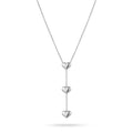 QIAOREN 10808 Trendy Gold Plated Tarnish Resistant Stainless Steel Tiered Heart Drop Necklace Minimalist Y-Shaped Jewelry