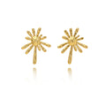 QIAOREN 13274 Gold Tone Irregular Splash Star Stud Earrings Hammered Textured Abstract Radiant Shape Pin Studs Artistic