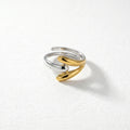 QIAOREN 13016-20 Gold Silver Plated Adjustable Open Stack Ring Set for Women Minimalist Geometric Statement Rings