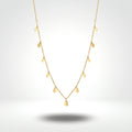 QIAOREN 13570 Gold Stainless Steel Teardrop Charm Necklace with Dainty Drop Pendant Minimalist Fashion Jewelry for Women