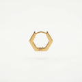 QIAOREN 12577 Dainty Geometric Hexagon Huggie Earrings 316L Stainless Steel No Fade Gold Plated Hoop Jewelry Gift for American