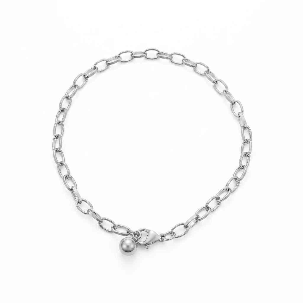 QIAOREN 10725 Trendy Minimalist Paperclip Link Bracelet 18K Gold Plated Stainless Steel Dainty Everyday Party Bracelet for Women