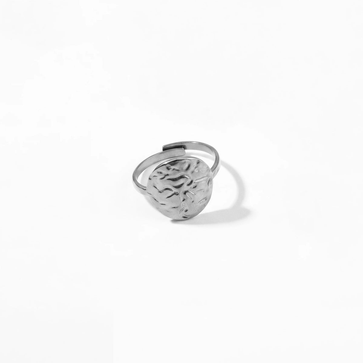 QIAOREN 10708 TRUST GOD Engraved Gold Ring Set - 5Pcs Hypoallergenic Stainless Steel Open Rings