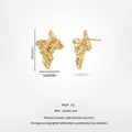 QIAOREN 14025 Polished Gold Africa Map Textured Stud Earrings, Crinkled Irregular Continent Outline Ear Stud Jewelry Gift