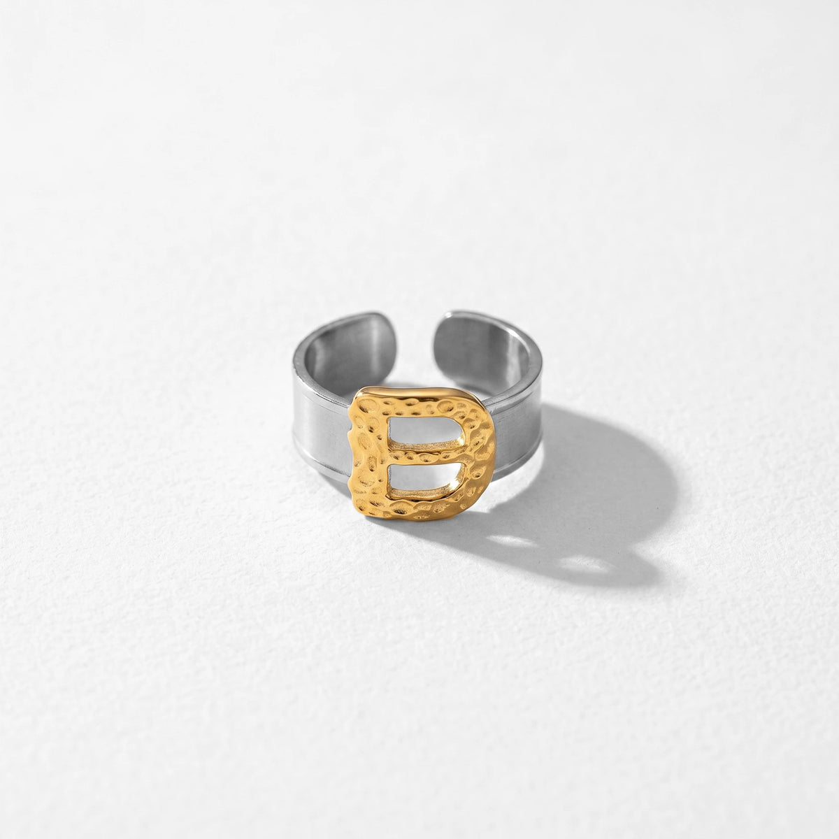 QIAOREN 12948-53 18K Gold Plated 316L Stainless Steel Two Tone Snake Star Adjustable Rings Set Tarnish Free Waterproof Jewelry