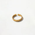 QIAOREN Stainless Steel 5Pcs Stackable Ring Set PVD Gold Plated Adjustable Open Jewelry for Women