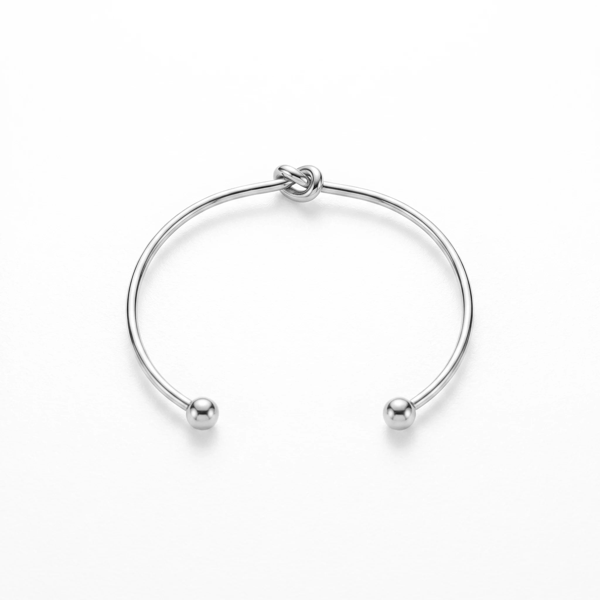 QIAOREN 10592 Love Knot Open Cuff Bangle 18K Gold Plated Stainless Steel Waterproof Tarnish Free Jewelry for Women