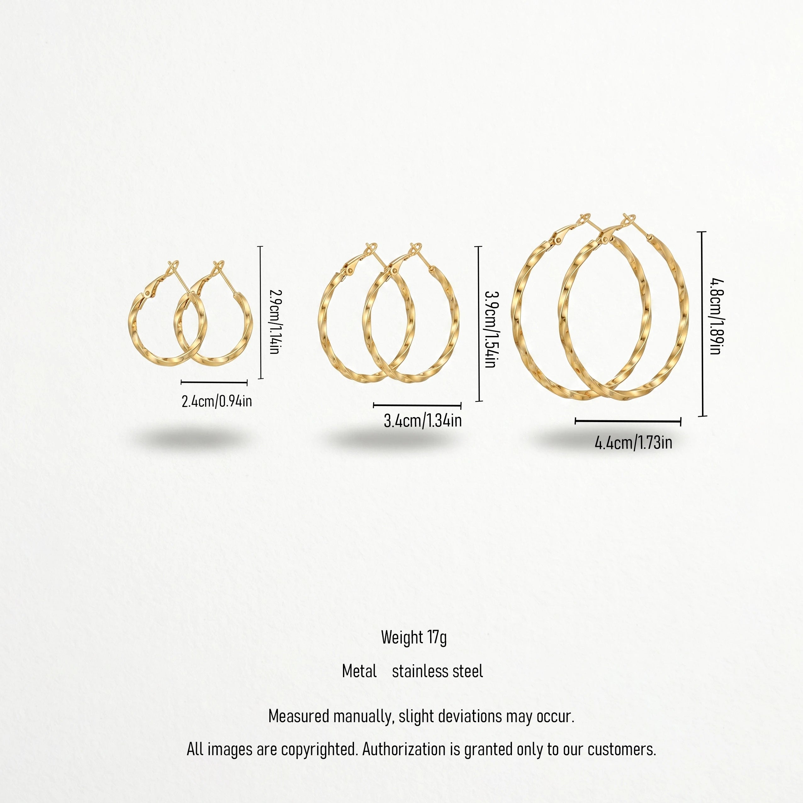 QIAOREN 12312 Gold Plated Hammered Oval Hoop Earrings for Women Stainless Steel Textured Minimalist Fashion Jewelry