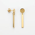 QIAOREN 11188 Stainless Steel Geometric Stud Earrings Long Strip Gold Plated Trendy Personalized Design for Gift
