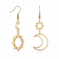 QIAOREN 10961 Minimalist Celestial Pendant Earrings 18K Gold Plated High Polished Stainless Steel Boho Beach Statement Earrings