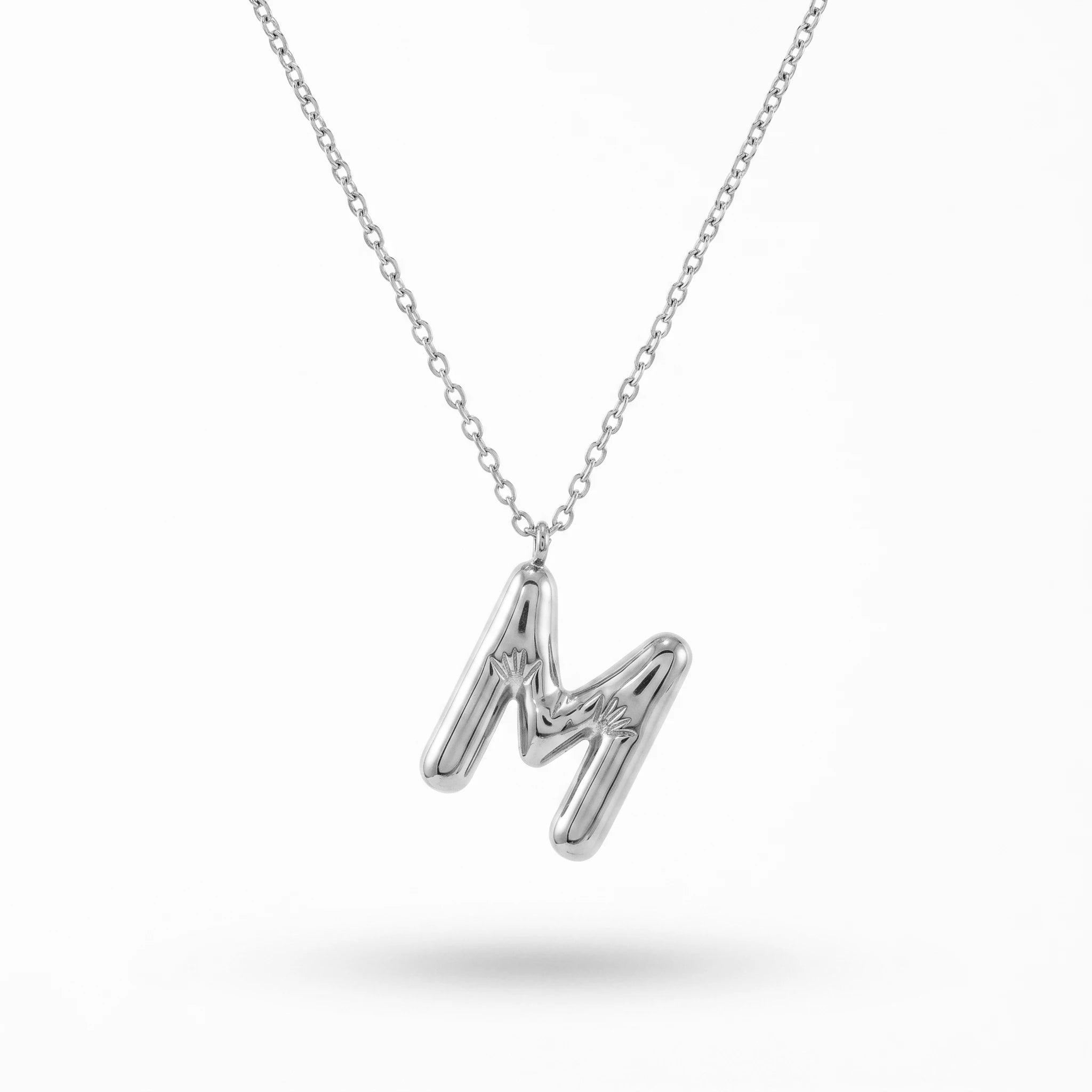 QIAOREN A-Z 26 Letter Initial Necklace Stainless Steel Gold Silver Alphabet Pendant Personalized Name Jewelry Gift for Women