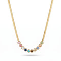 QIAOREN 13520 Wholesale Waterproof Stainless Steel Jewelry Minimalist Gold Plated Necklace for Custom Fashion