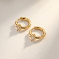 QIAOREN 12125-29 Multi-color  Cut Square  Stainless Steel Huggie Hoop Earrings 18K Gold Plated  Earring Women Trend Jewelry