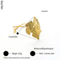 QIAOREN 14100 Stainless Steel Ginkgo Leaf Open Cuff Bracelet Adjustable Waterproof Hypoallergenic Jewelry OEM ODM