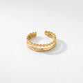 QIAOREN 13091-95 5Pcs 18K Gold Plated Stainless Steel Open Ring Set, Adjustable Stackable Heart Finger Rings