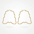 QIAOREN 12323 Elegant Quiet Luxury Bell Wavy Hoop Earrings Gold Stainless Steel Fluid Sinuous Abstract Contour Statement Gift EU