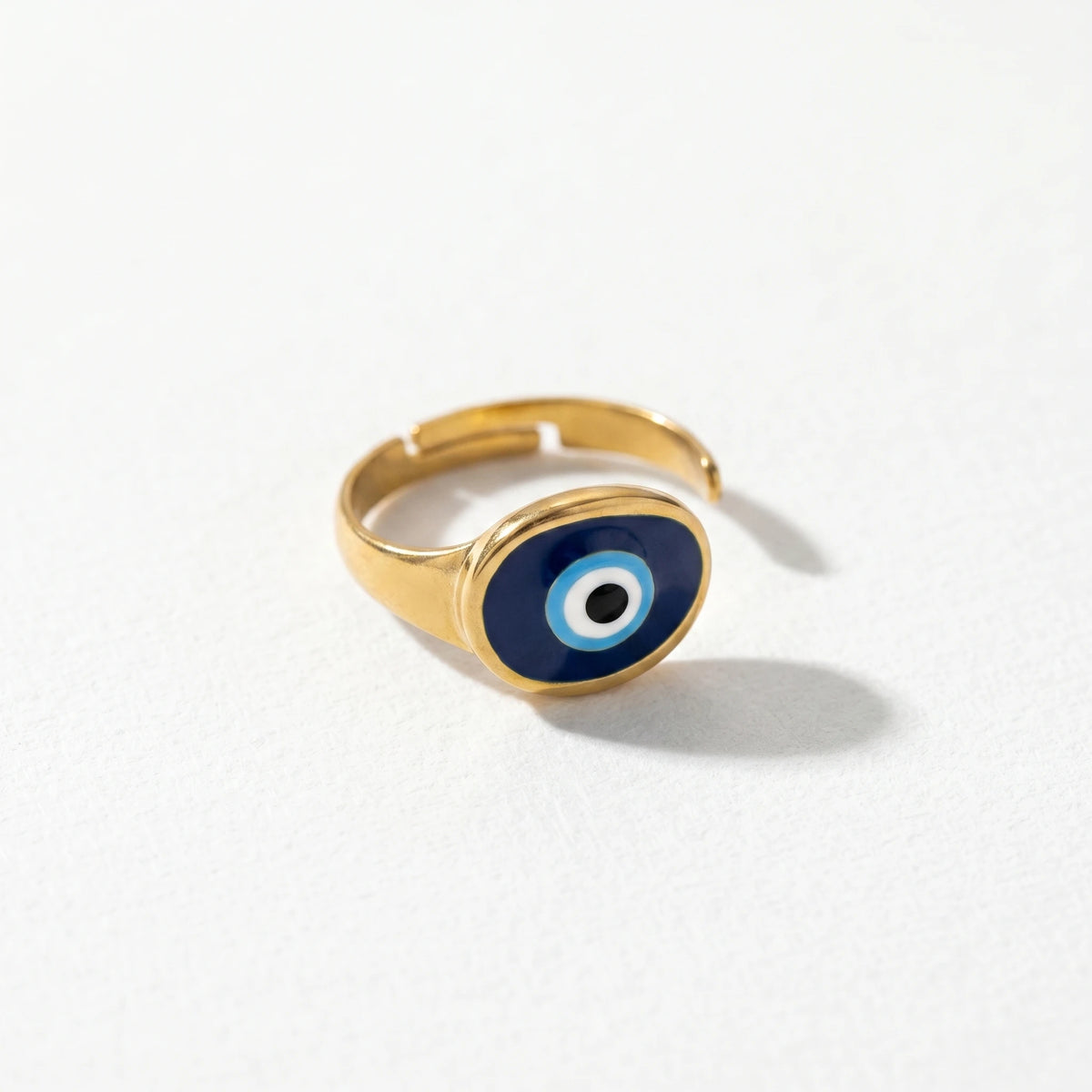 QIAOREN Stainless Steel Adjustable Stackable Ring Set Gold Plated Colorful Enamel Fashion Open Rings for Women