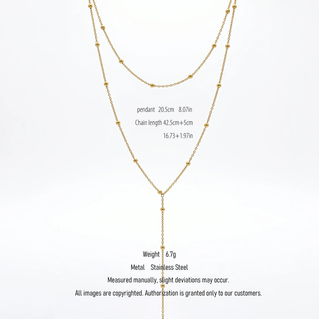 QIAOREN 10546 Trendy Geometric Link Chain Necklace 18K Gold Plated Stainless Steel Waterproof Tarnish Free Women's Jewelry