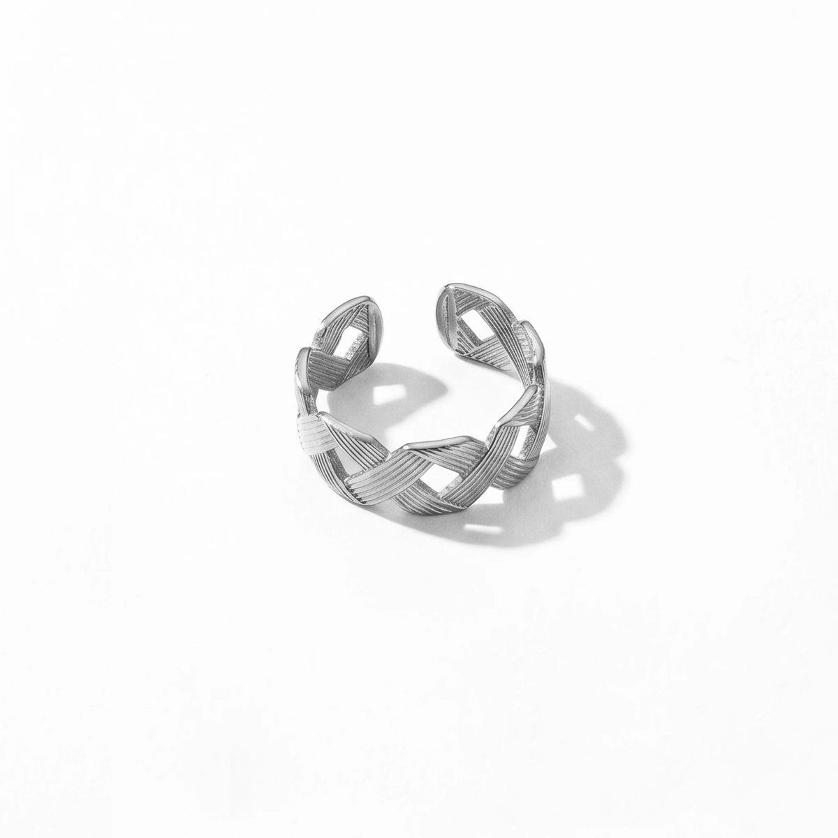 QIAOREN 10706 18K Gold Plated Stainless Steel Waterproof Open Ring Set | 5Pcs Adjustable Stackable Rings