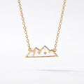 QIAOREN 13418 Stainless Steel Mountain Pendant Necklace Minimalist Nature Inspired Adventure Jewelry for Women