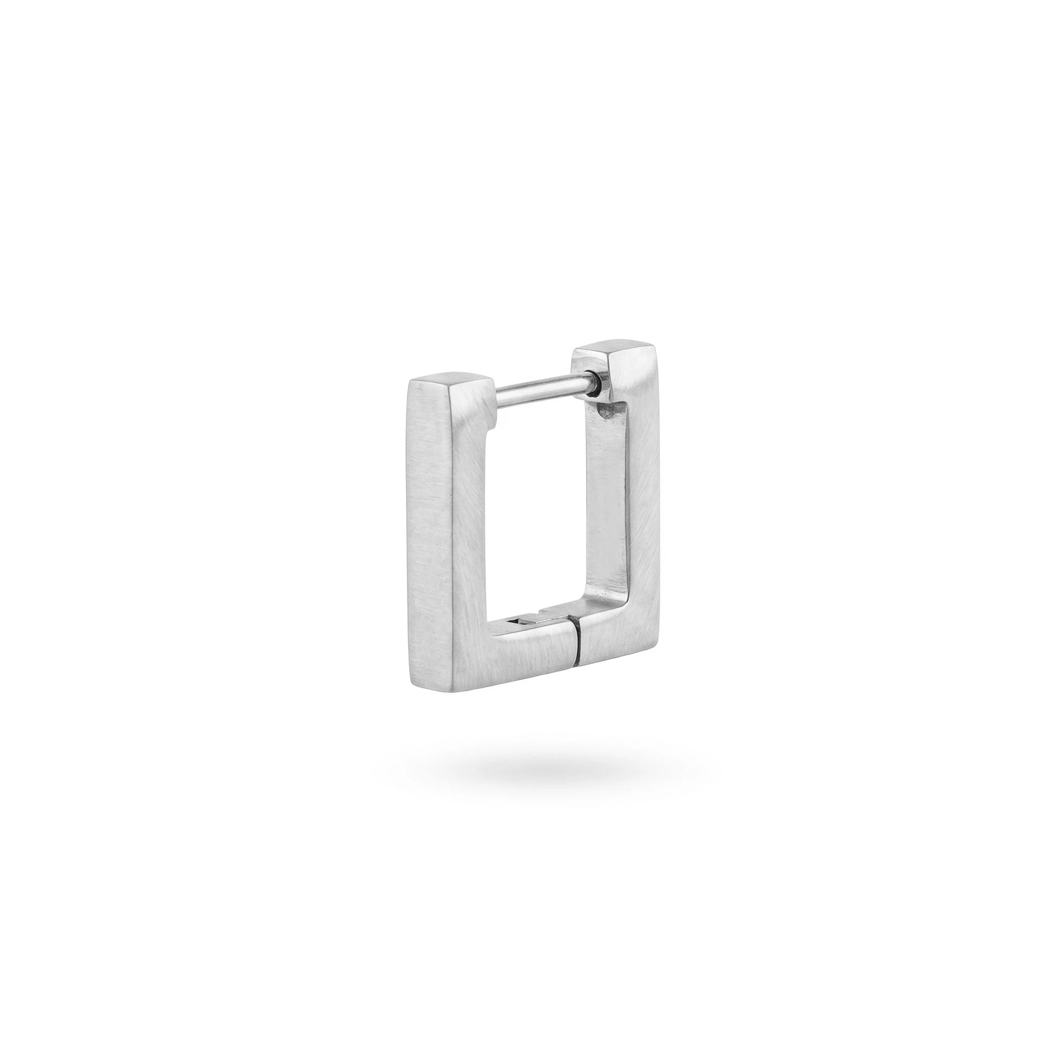 QIAOREN 12579 Matte Finish Rectangle Huggie Hoop Earrings PVD 18K Gold Stainless Steel Hypoallergenic Geometric Ear Buckle