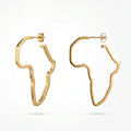 QIAOREN 10971 Ethnic Africa Outline Stud Earrings 18K Gold Plated Stainless Steel Women's Party Jewelry by Qiaoren