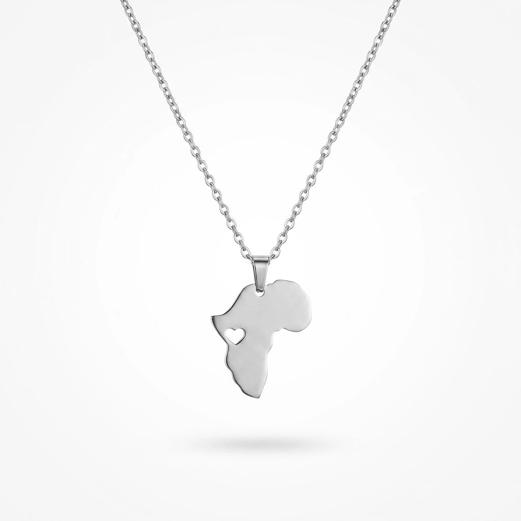 QIAOREN 11971 USA Popular Non Tarnish Stainless Steel Ethnic Africa Continent Pendant Necklace Trendy Ladies Daily Wear Jewelry