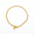 QIAOREN 10725 Trendy Minimalist Paperclip Link Bracelet 18K Gold Plated Stainless Steel Dainty Everyday Party Bracelet for Women