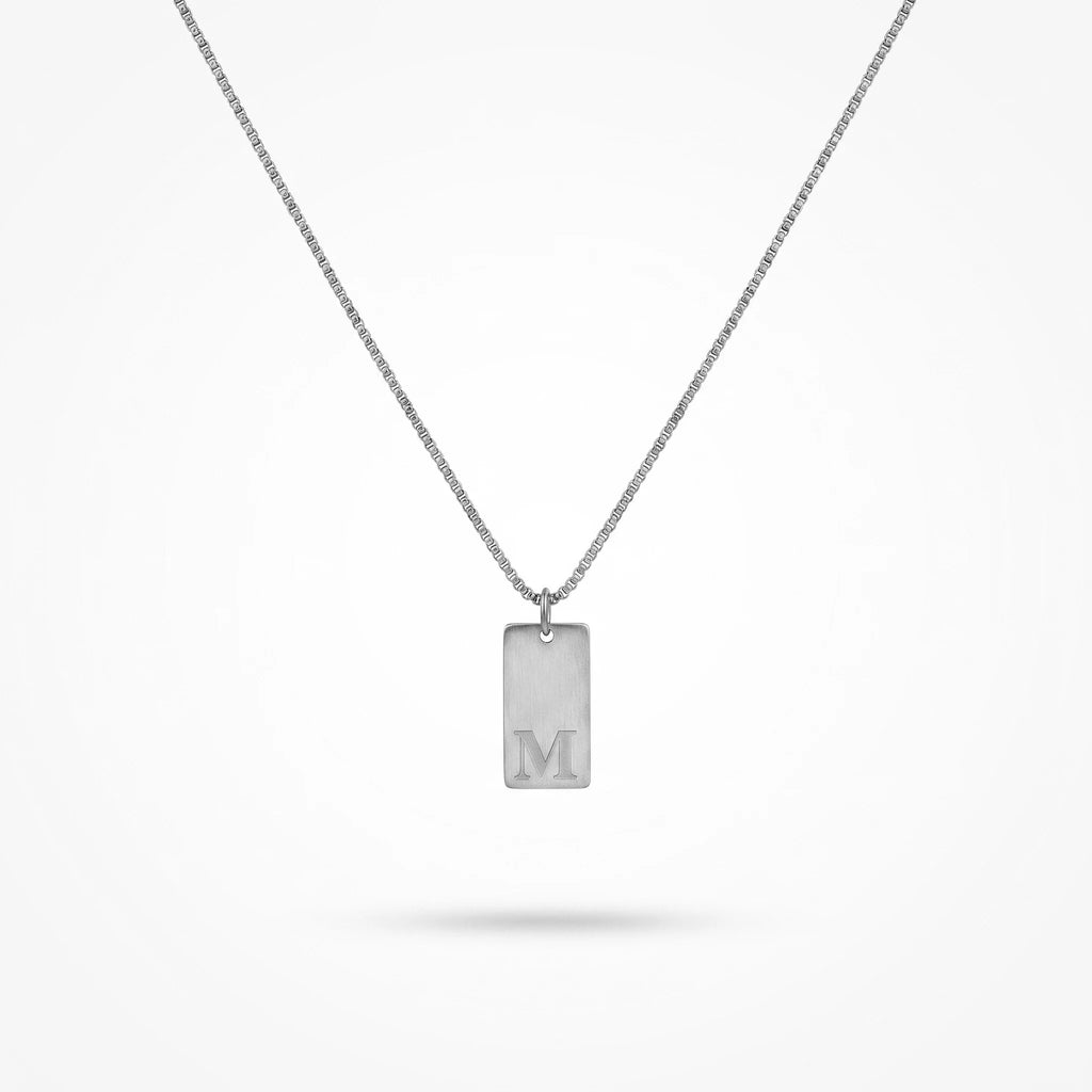 QIAOREN 10816 Tarnish Resistant Gold Plated Stainless Steel Orthodox Letter Pendant Necklace Dainty Box Chain Party Jewelry