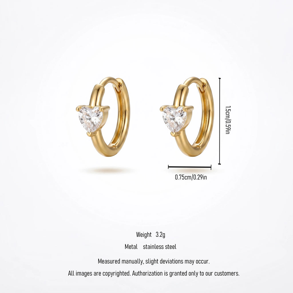 QIAOREN 12186-89 Ins Minimalist Teardrop Cut Colorful Hoops 18K Gold Plated Stainless Steel Earring Party Trendy Women