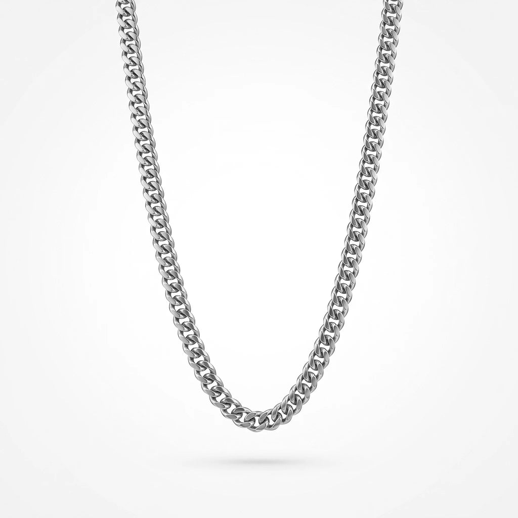 QIAOREN 11291 Minimalist Basic Medium Curb Chain Necklace  Stainless Steel Stackable Daily Wear Jewelry