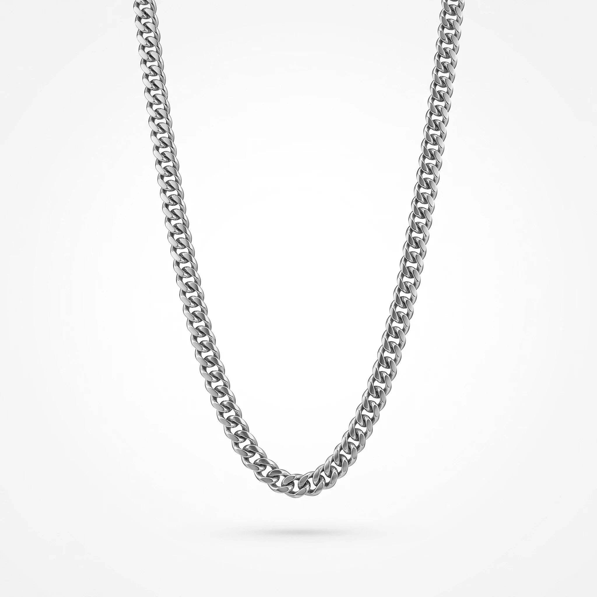 QIAOREN 11291 Minimalist Basic Medium Curb Chain Necklace  Stainless Steel Stackable Daily Wear Jewelry