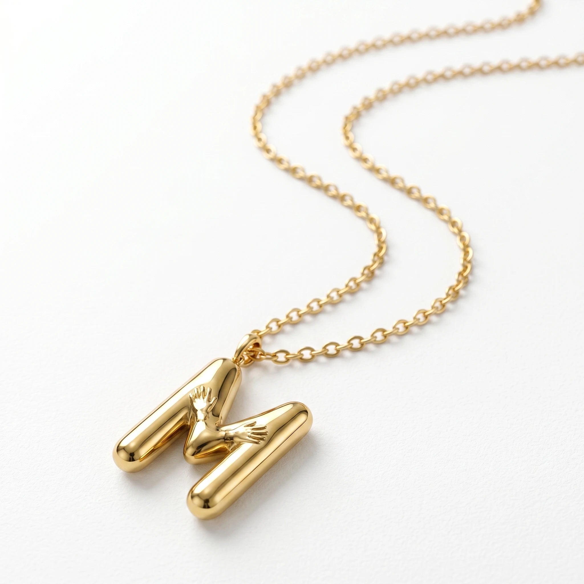 QIAOREN A-Z 26 Letter Initial Necklace Stainless Steel Gold Silver Alphabet Pendant Personalized Name Jewelry Gift for Women
