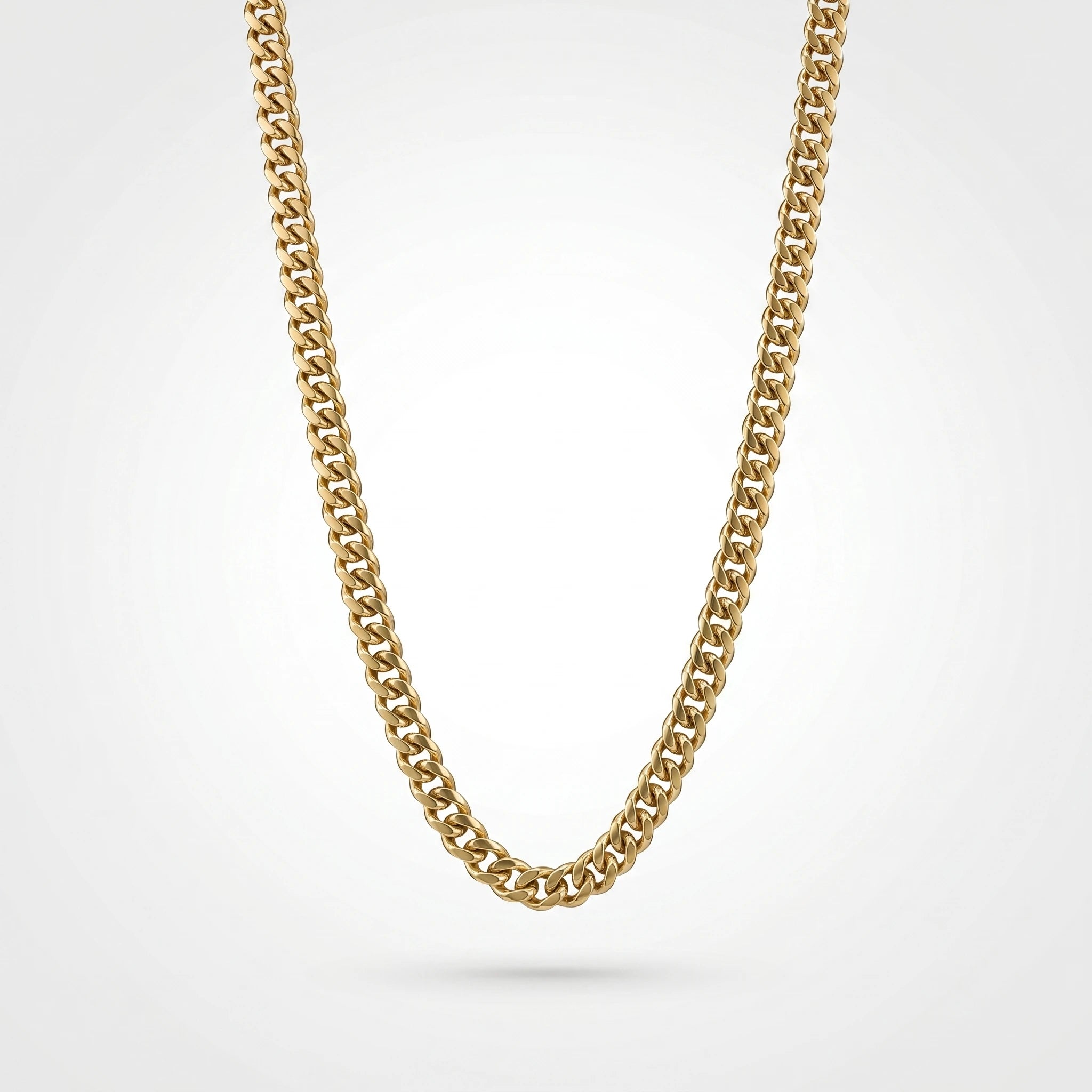 QIAOREN 11291 Minimalist Basic Medium Curb Chain Necklace  Stainless Steel Stackable Daily Wear Jewelry