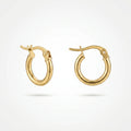 QIAOREN12538 18K Gold Plated Stainless Steel Huggie Hoop Earrings Hypoallergenic Waterproof Small Circle Click Clasp Ear Jewelry