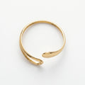 QIAOREN 10995 Luxury Organic Shape Gold Cuff Bracelet Stainless Steel Adjustable Open Bangle for Women Beach Jewelry