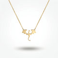 QIAOREN 11259 Gothic Mini Dragon Necklace 18K Gold Plated Stainless Steel Tarnish Free Waterproof Jewelry for Women