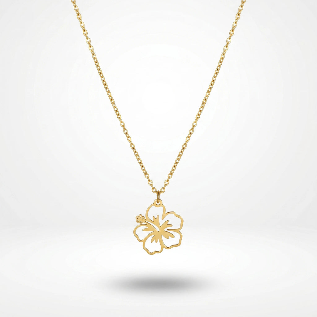QIAOREN 11723 Wholesale Cutout  Floral Necklace Stainless Steel Gold Plated Beach Jewelry for EU USA Accessories Retailers