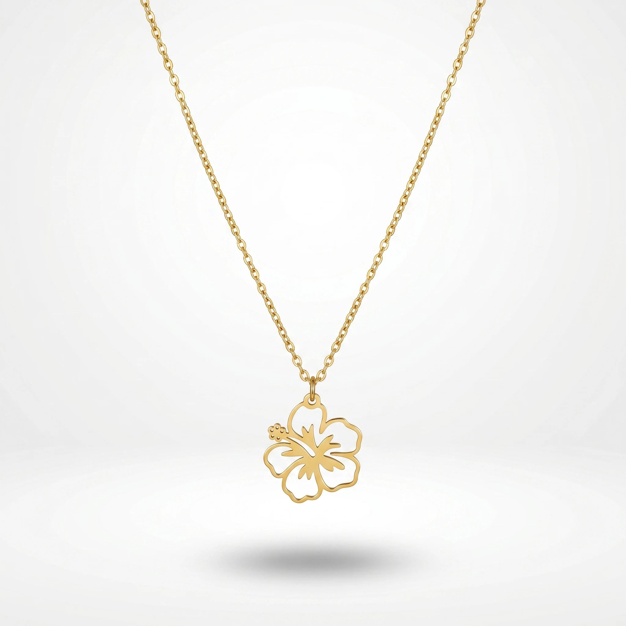 QIAOREN 11723 Wholesale Cutout  Floral Necklace Stainless Steel Gold Plated Beach Jewelry for EU USA Accessories Retailers