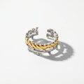 QIAOREN 13031-35 Gold Silver Plated Adjustable Open Stack Ring Set for Women Minimalist Geometric Statement Rings