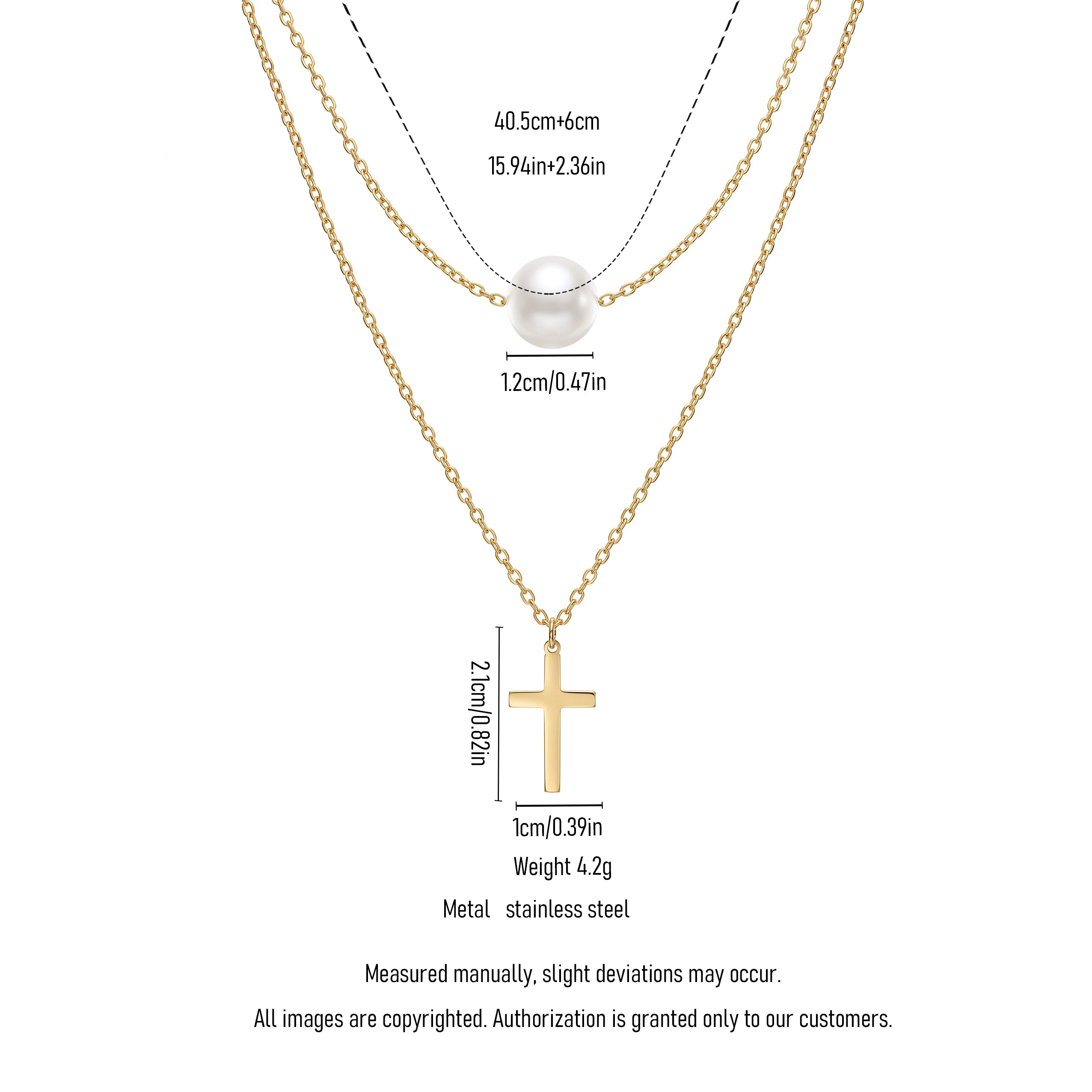 QIAOREN 13804 Oval Link Chain Heart Pendant Necklace with Interlocking Double Circle  & Dangling Single Zircon Drop
