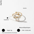 QIAOREN 14184-89 Multicolor Enamel Bow Twist Band Ring, Adjustable Bowknot Open Ring Jewelry Gift for Daily Fashion Outfits