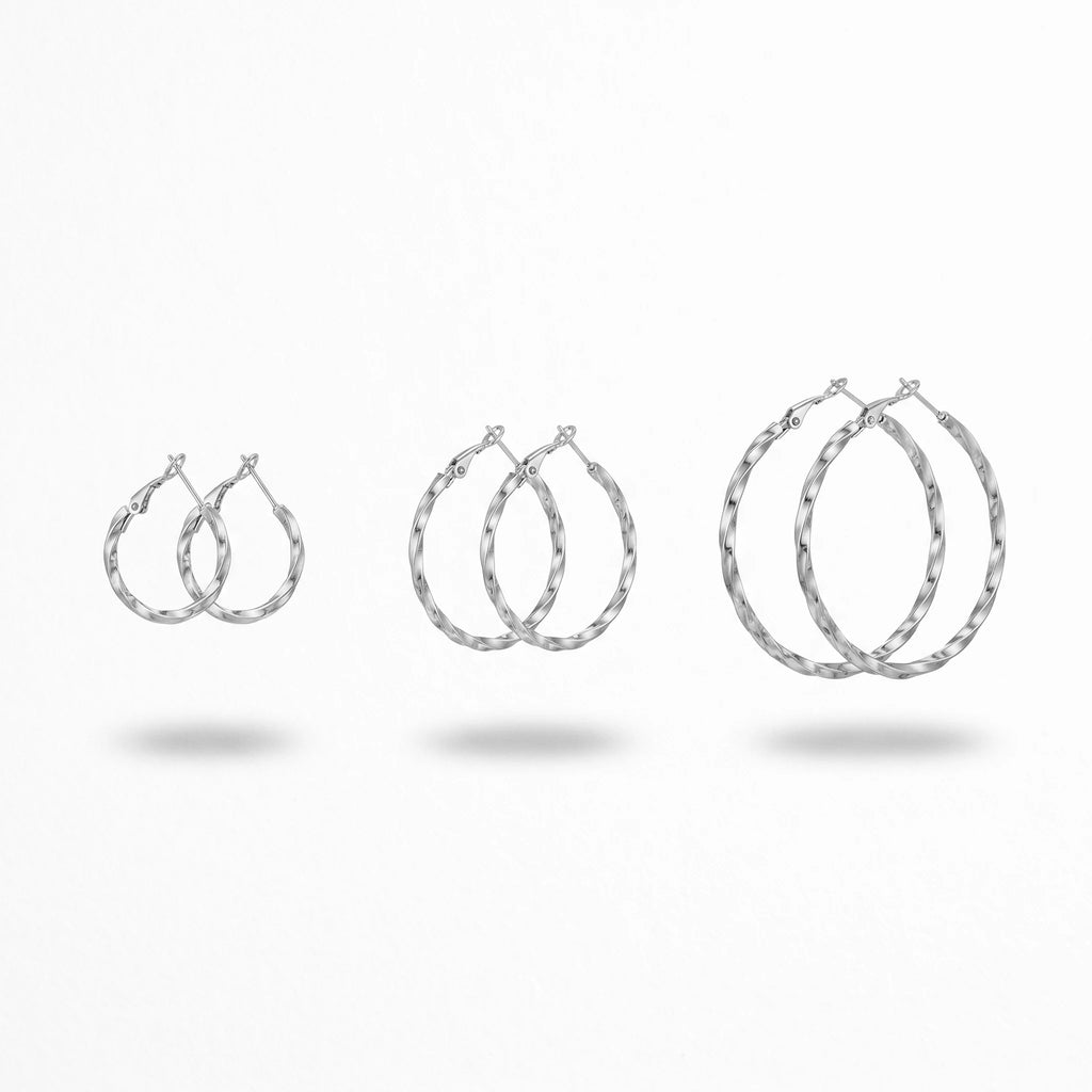 QIAOREN 12312 Gold Plated Hammered Oval Hoop Earrings for Women Stainless Steel Textured Minimalist Fashion Jewelry