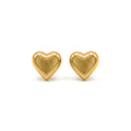 QIAOREN 11854 Chunky Balloon Heart Stud Earrings Gold Stainless Steel Smooth Puffy Love Heart Jewelry Gift for Women US Europe